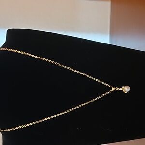 Elegant Stainless Steel Gold Chain Pearl Pendant Necklace